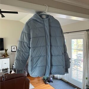 Amazon Essentials Light Blue Hooded Puffer Jacket women’s 4xl nice shape